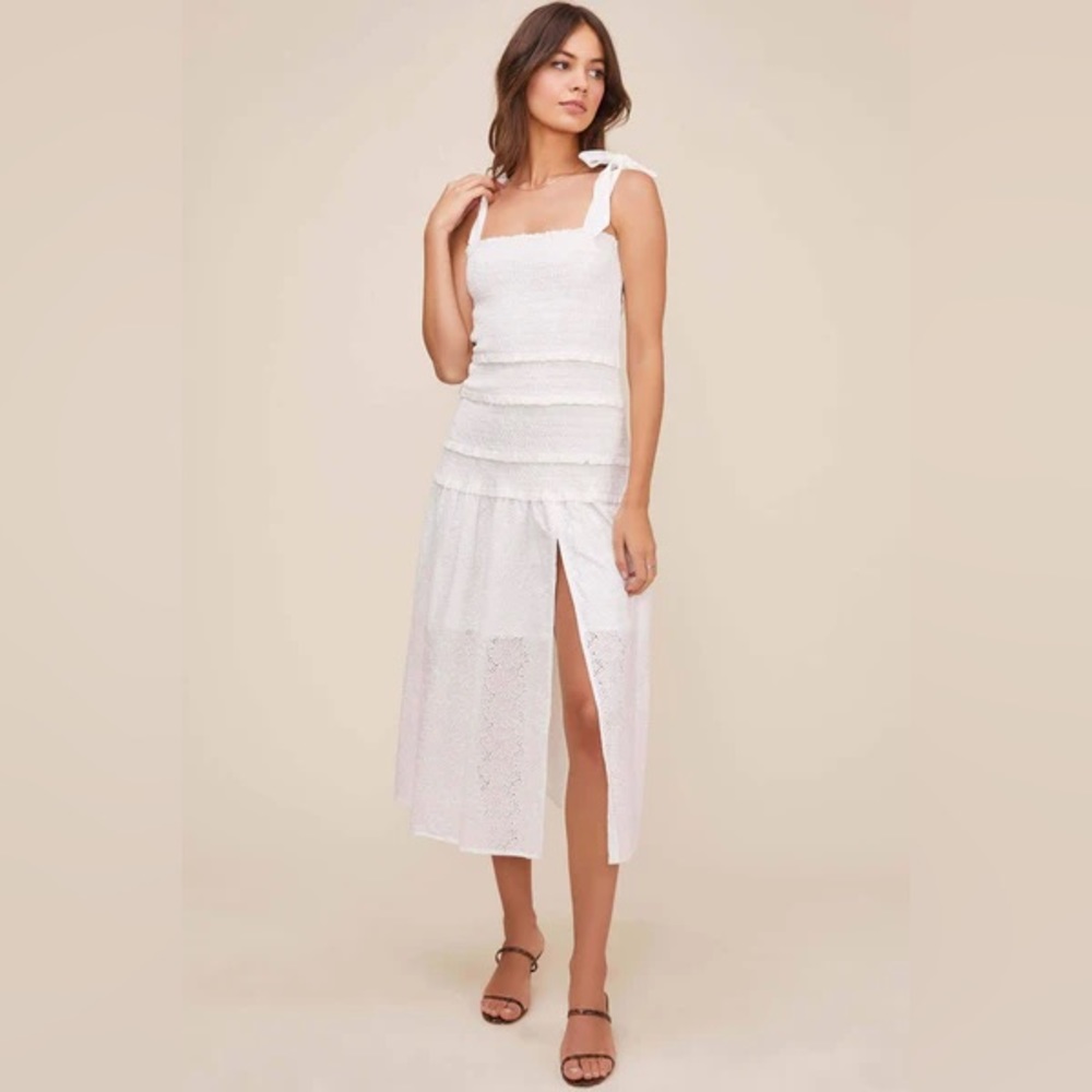 astr the label white maxi dress Smocked Tiered Maxi Dress, White / S by Astr The Label